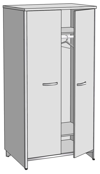 Шкаф лабораторный для одежды ШО-2 (900х600х1800)